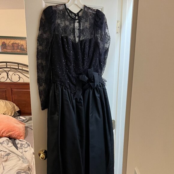 Scott McClintock Vintage Black Lace Formal Dress - Picture 1 of 6